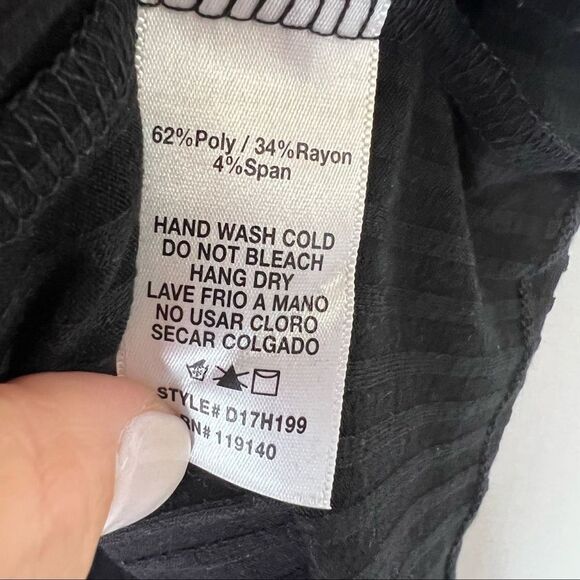 Double Zero Black Ribbed Bodycon Dress Womens Small Sleeveless Side Slit - Picture 7 of 7